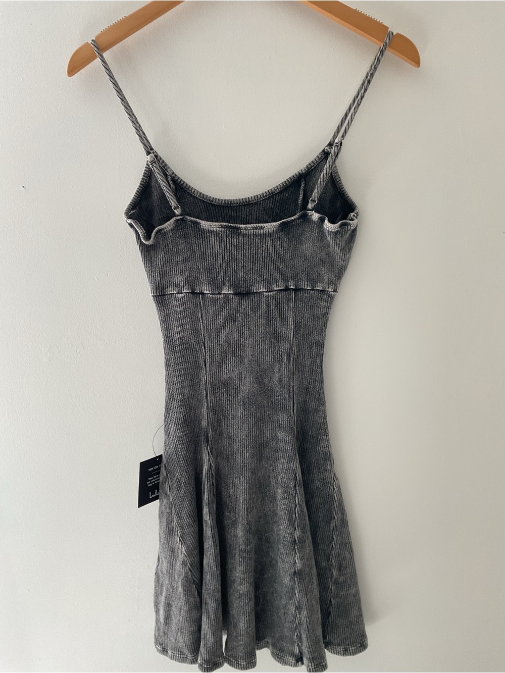 Lulus Simply Pretty Washed Black Ribbed Pleated Sleeveless Cotton Mini Dress - Picture 6 of 10
